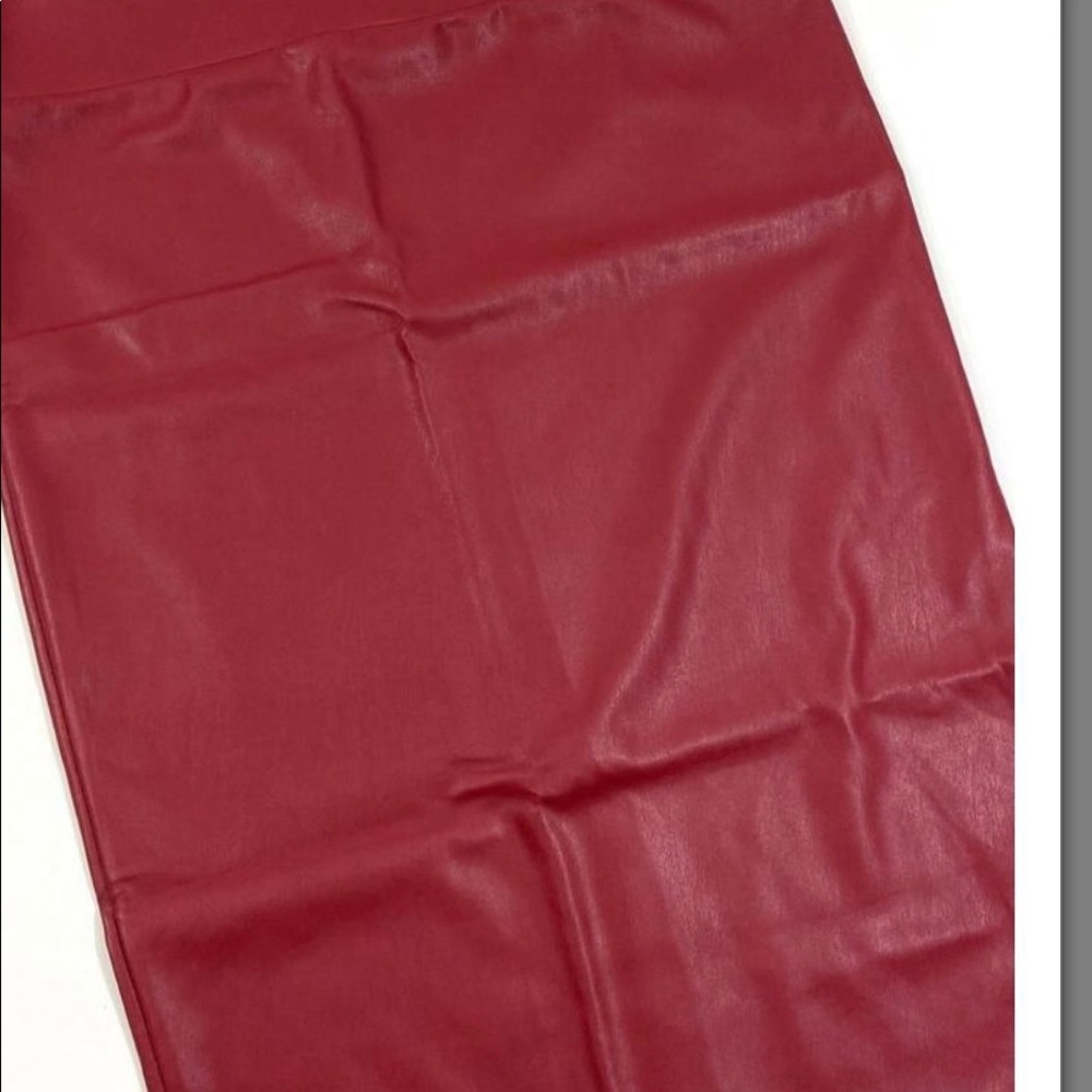 Lularoe Ivy Red faux leather skirt
